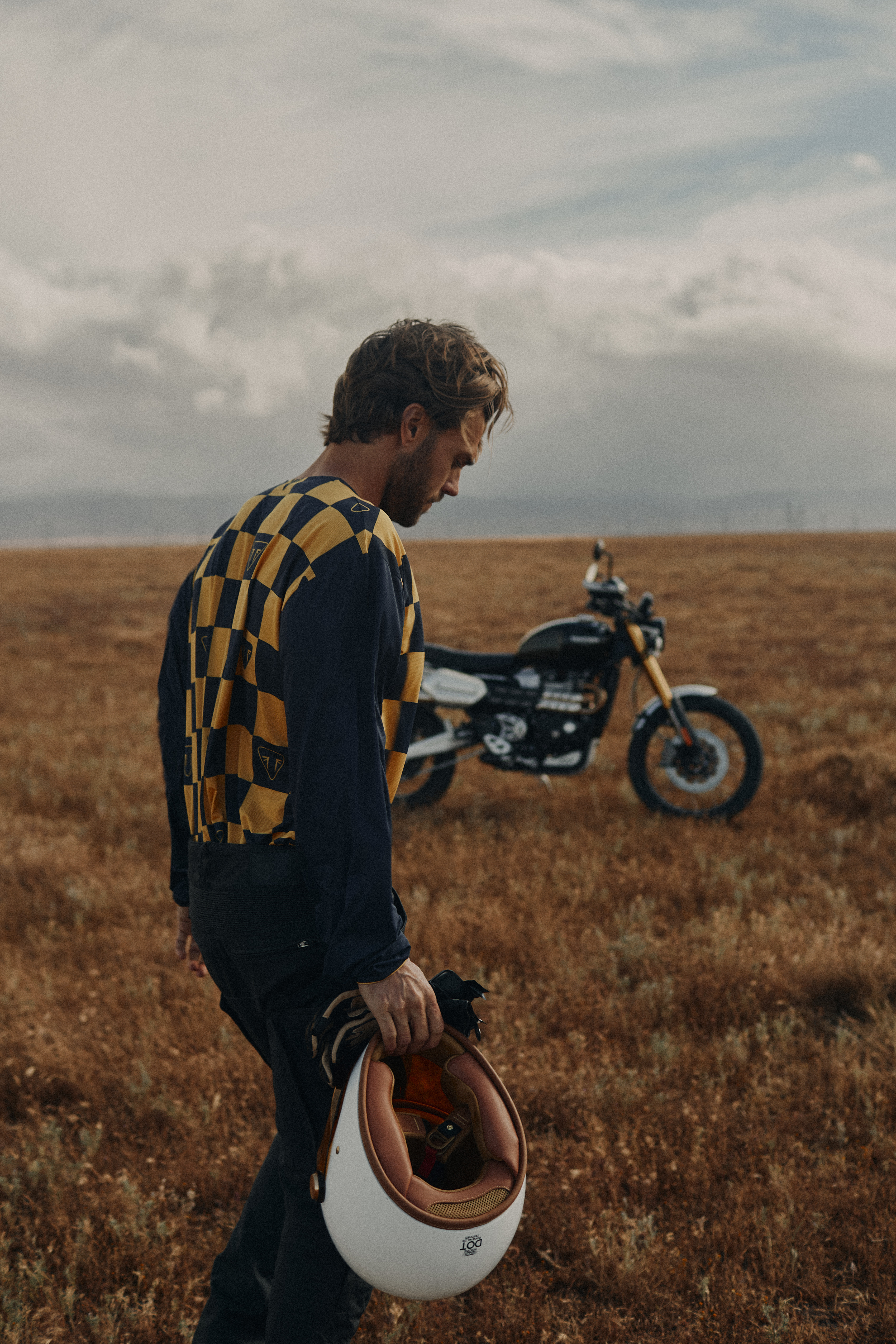 Austin Black & White Checkerboard Enduro Jersey | Motorcycle